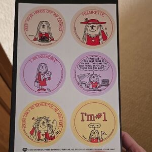 Humorous Cartoon Sticker Set 6 80s Catht Colorful Collect Y2k Hunkette Rare
